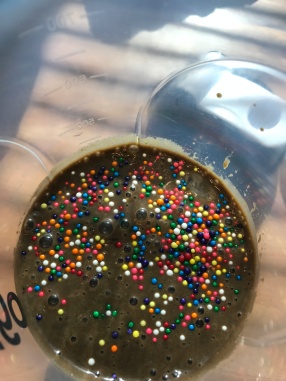 I'm going to have to work harder on making Shakeology look pretty. It tastes so much better than it looks. "Chocolate birthday cake" recipe with some sprinkles, because Star Wars turned 40 yesterday!